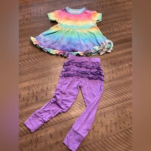 Birdie bean tie dye rainbow baby outfit